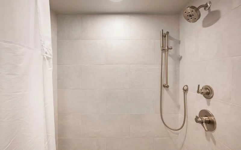 Walk-in shower — Evergreen Mountain House